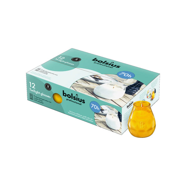 Bolsius ámbar crepuscular ø99x104 mm 70 horas (12 piezas)