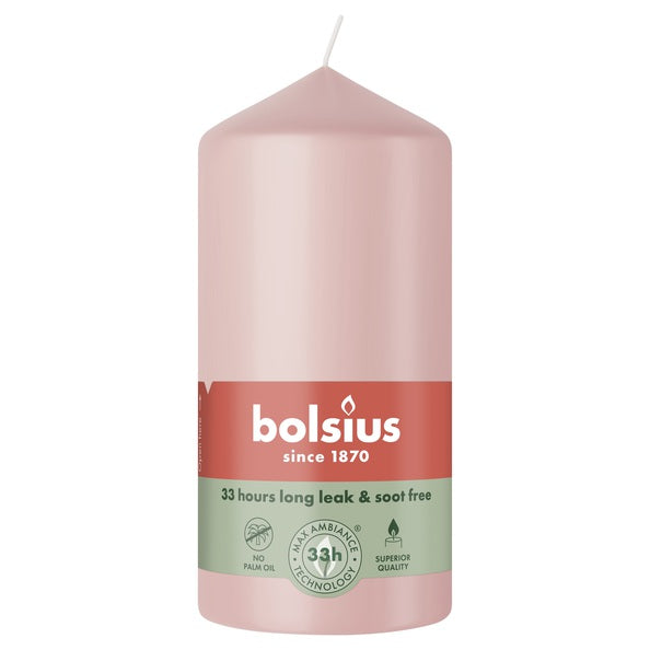 Bolsius pillar candle misty pink ø58x120 mm 33 hours (6 pieces)