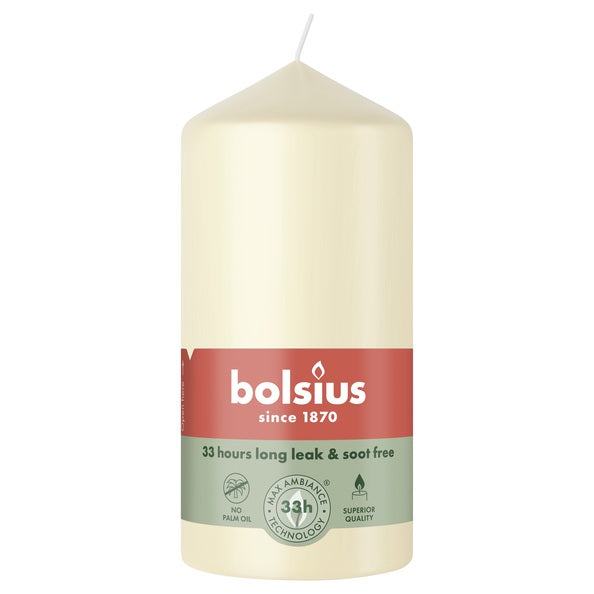Bolsius block candle soft pearl ø58x120 mm 33 hours (6 pieces)
