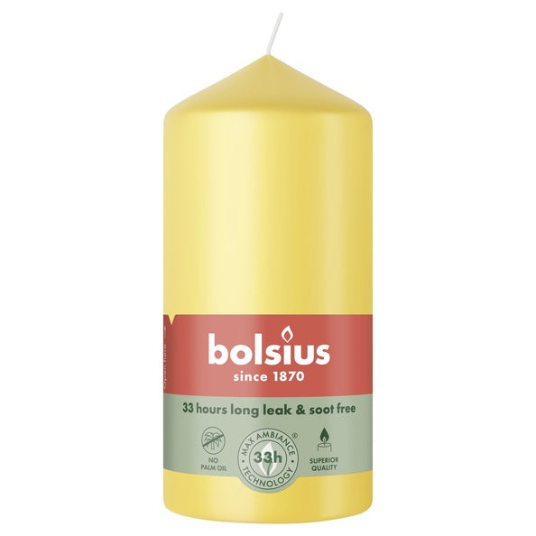 Bolsius pillar candle sunny yellow ø58x120 mm 33 hours (6 pieces)