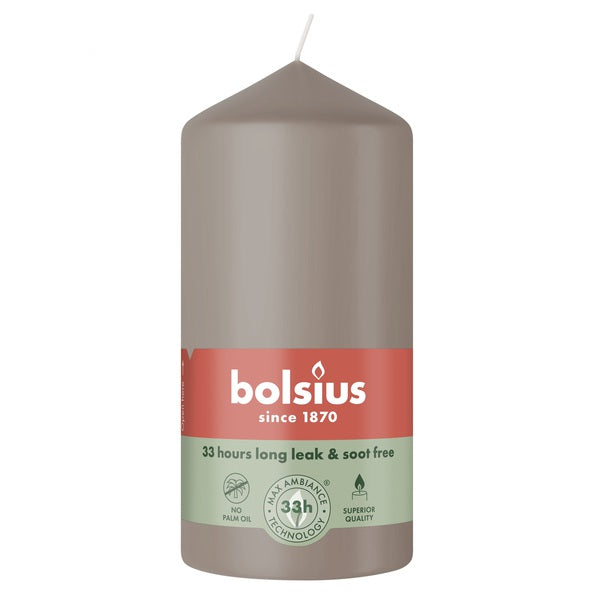Vela de pilar Bolsius color topo ø58x120 mm 33 horas (6 piezas)