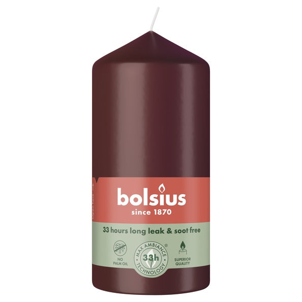 Vela de pilar Bolsius terciopelo rojo ø58x120 mm 33 horas (6 piezas)