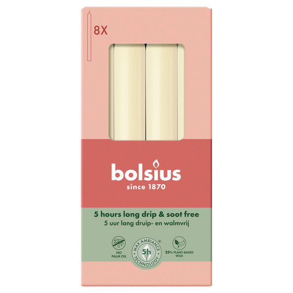 Bolsius candele da cena perla morbida ø20x170 mm 5 ore (4x 8 pezzi)