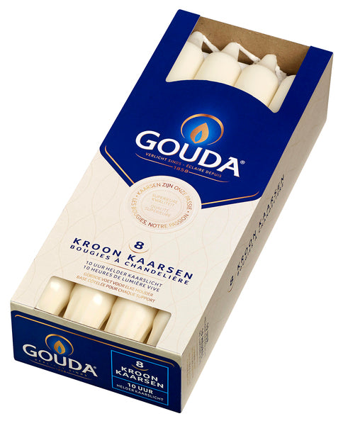 Bolsius crown candles ivory ø24x240 mm 10 hours (6x 8 pieces)