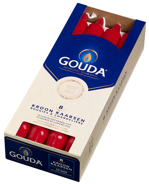 Bolsius crown candles ruby red ø24x240 mm 10 hours (6x 8 pieces)