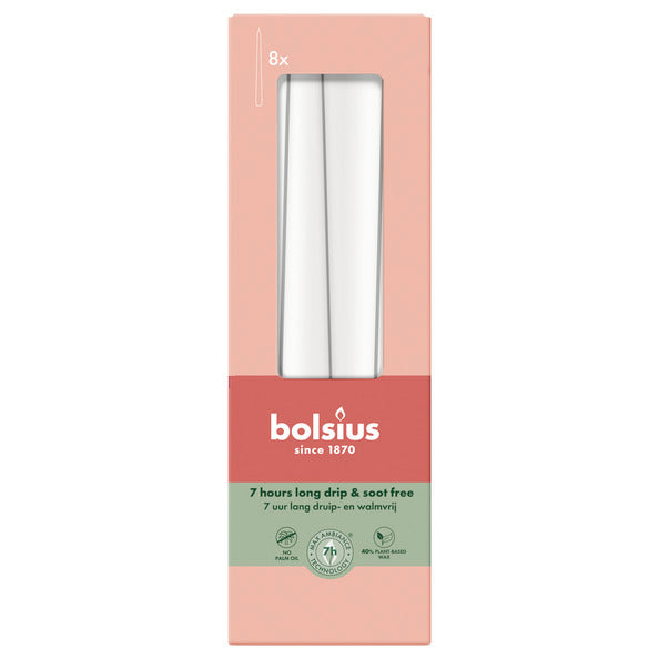 Bolsius gothic candles cloudy white ø24x245 mm 7 hours (8x 4 pieces)