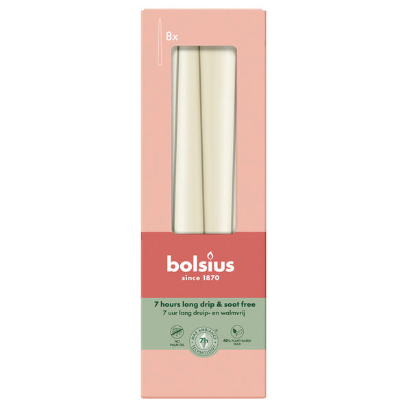 Bolsius gothic candles soft pearl ø24x245 mm 7 hours (8x 4 pieces)