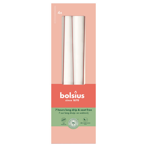 Bolsius gothic candles cloudy white ø24x245 mm 7 hours (8x 4 pieces)