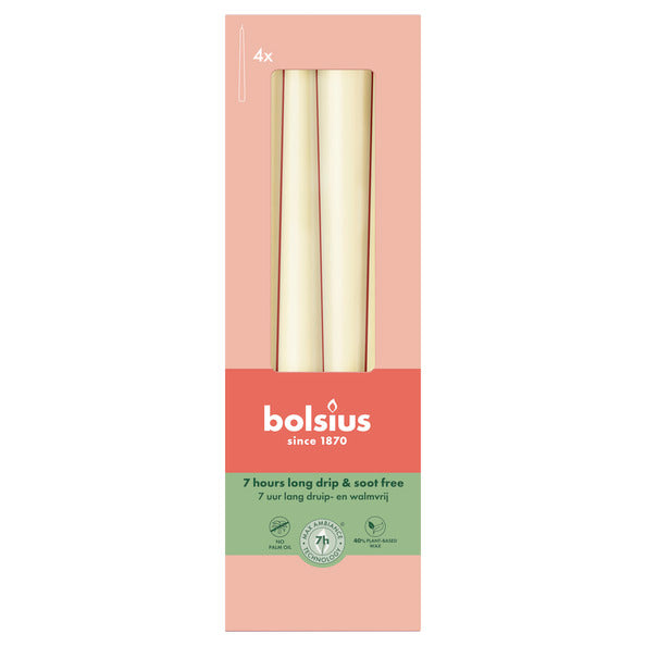 Bolsius candele gotiche perla morbida ø24x245 mm 7 ore (8x 4 pezzi)