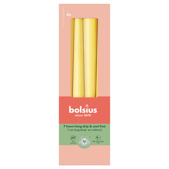 Bolsius candele gotiche giallo sole ø24x245 mm 7 ore (8x 4 pezzi)