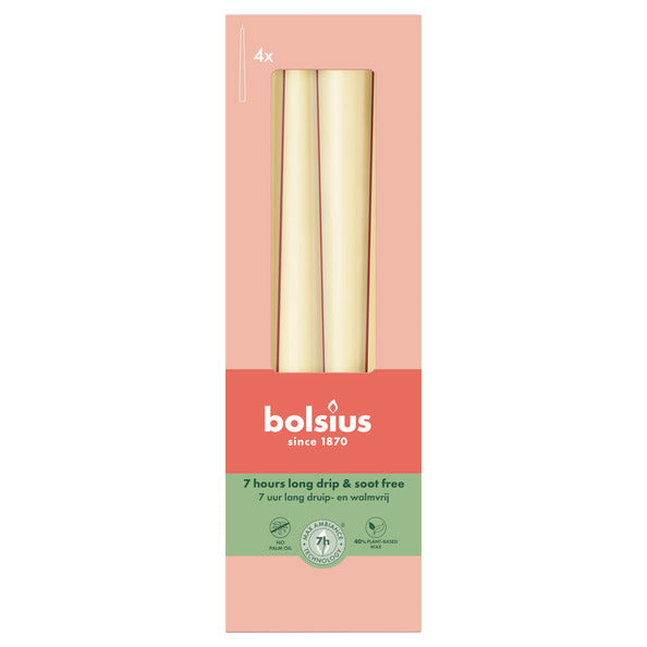 Bolsius candele gotiche avena beige ø24x245 mm 7 ore (8x 4 pezzi)