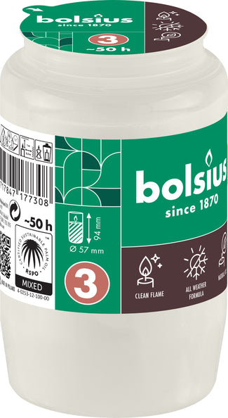 Bolsius compolight no. 3 white ø57x95 mm 50 hours (20 pieces)
