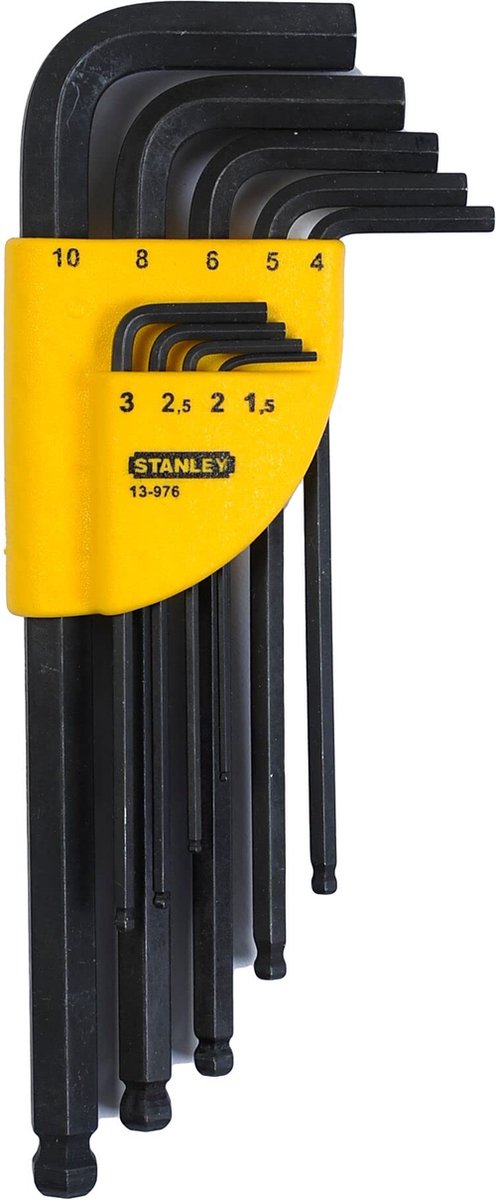 Stanley serie 1-13 - set chiavi esagonali - 9 pezzi - 1,5-10 mm - estremità sferica