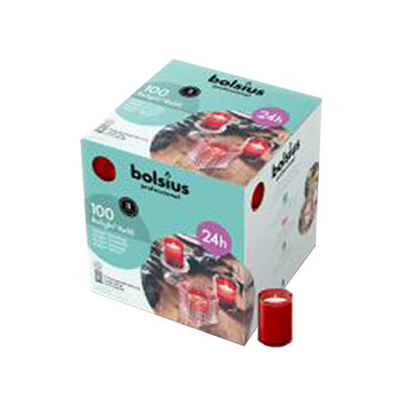Ricarica Bolsius relight rosso ø52x64 mm 24 ore (100 pezzi)