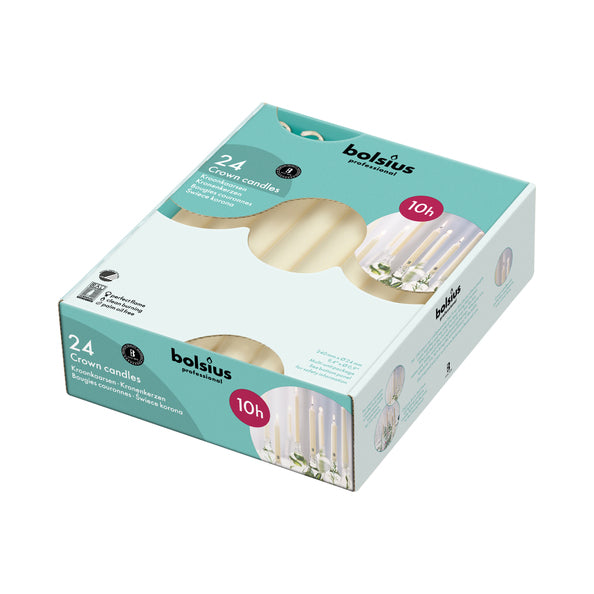 Bolsius professional crown candles ivory 240 24 mm 10 hours (24 pieces)