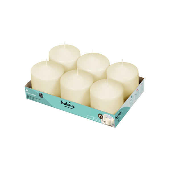 Bolsius professional block candle 10 10 ivory 52 burning hours (6 pieces)