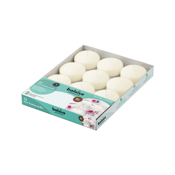 Bolsius professional maxi drijfkaarsen ivoor 8 branduren (12 stuks)