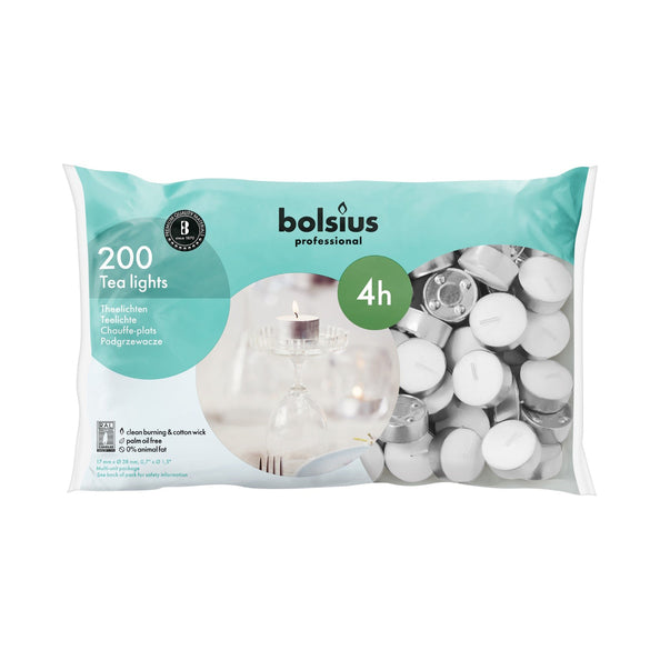 Bolsius professional tea lights 4 hours (200 pieces)