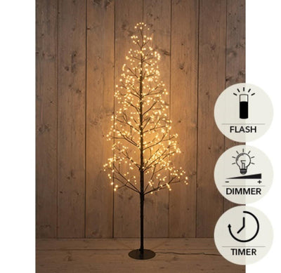 Albero di Natale illuminato collezione Anna 720LED classico caldo H150cm con funzione flash, dimmer e timer IP44