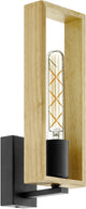 Eglo littleton - wandlamp - e27 - zwart hout