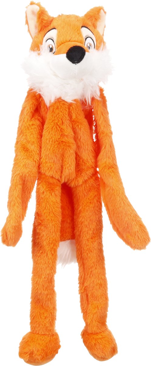 Flamingo hondenspeelgoed - oxo vos oranje - pluche - zonder vulling - met squeaker - 18 x 11,5 x 56 cm