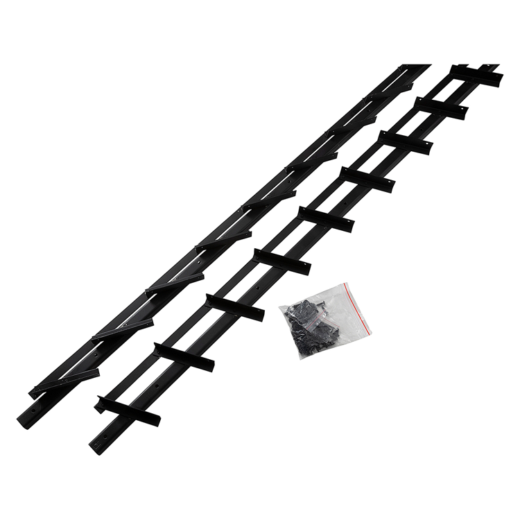 Mack 1074601 - Persianas multiflex 165 cm acero inoxidable recubierto de txt negro | 2 piezas