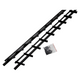 Mack 1074602 - Persianas multiflex 220 cm acero inoxidable recubierto de txt negro | 2 piezas