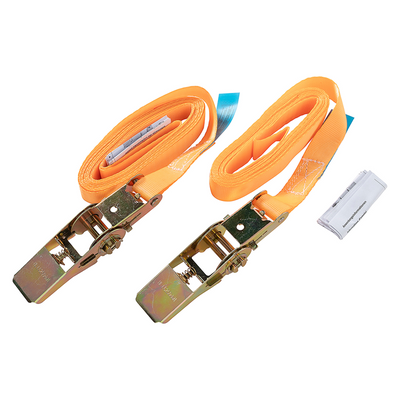 Mack 1072105 - 2 cinghie di tensionamento PE, tenditore a cricchetto 25mm-4m max 500kg | 5 pezzi