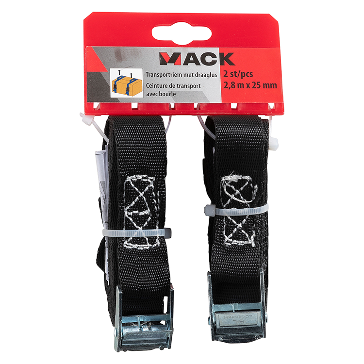 Mack 1072410 - 2 correas de transporte con asa de transporte 25 mm - 2,8 mm | 5 piezas