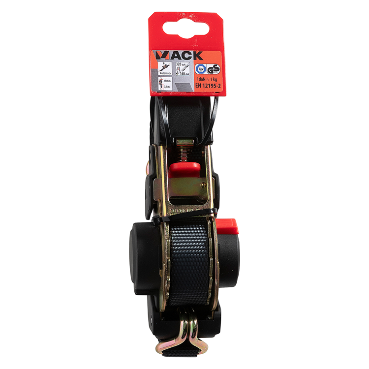 Mack 1072411 - cinturón tensor retráctil automático 25mm - 3,5m | 3 piezas
