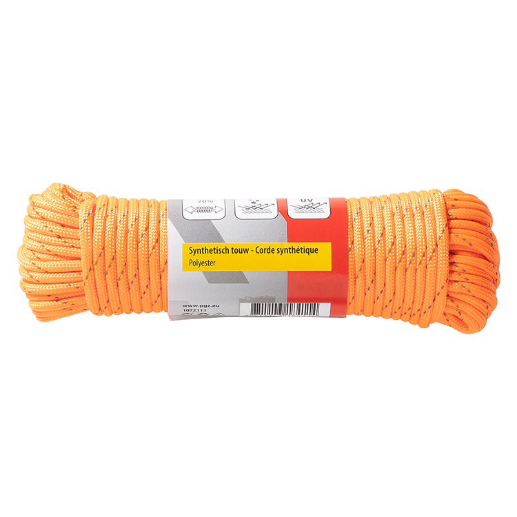 Mack 1072113 - paracord oranje reflecterend 4mm 15m | 5 stuks