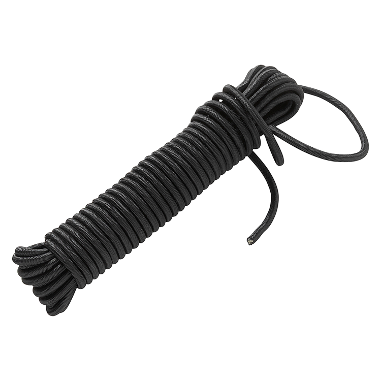 Mack 1072119 - corda elastica nera trefolo 6mm 10m | 5 pezzi