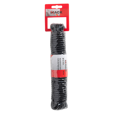 Mack 1072119 - corda elastica nera trefolo 6mm 10m | 5 pezzi