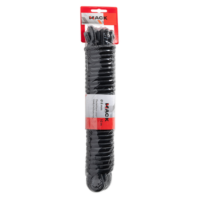 Mack 1072120 - corda elastica nera trefolo 8mm 10m | 5 pezzi