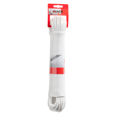 Mack 1072121 - stendibiancheria filo pp bianco trefolo 3mm 60m con anima in filo d'acciaio | 5 pezzi