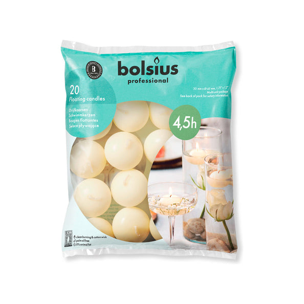 Bolsius Bolsius floating candles 20 pieces white