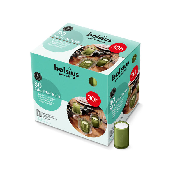 Bolsius professional relight refill olive green ø52x64 mm 30 hours (80 pieces)