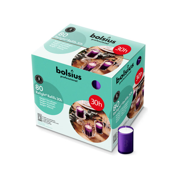 Bolsius professional relight refill purple ø52x64 mm 30 hours (80 pieces)