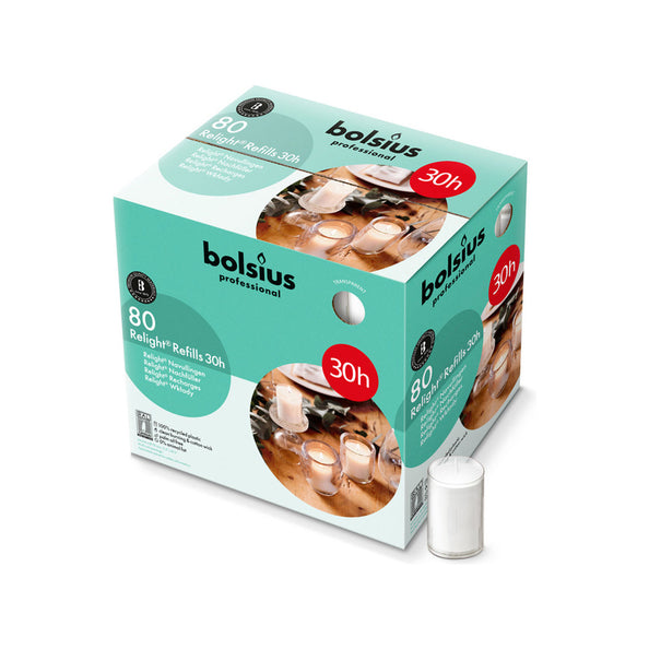 Bolsius professional relight refill transparent ø52x64 mm 30 hours (80 pieces)