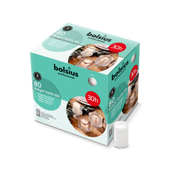 Bolsius professional relight refill white ø52x64 mm 30 hours (80 pieces)