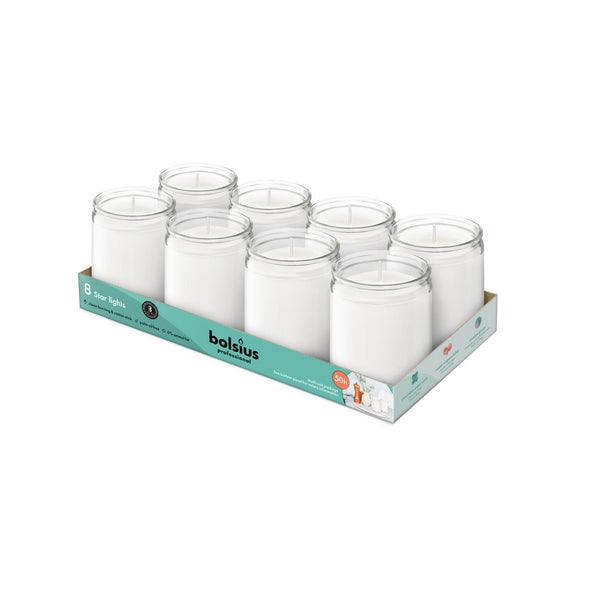 Bolsius prof star light vetro trasparente (8 pezzi)