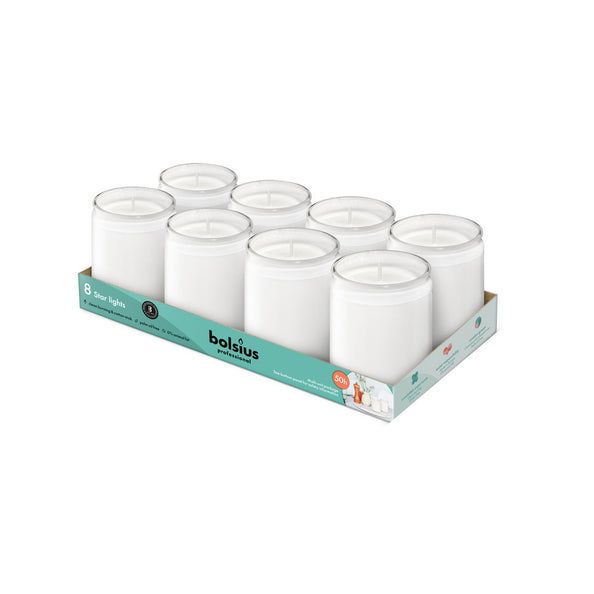 Bolsius prof star light cristal blanco (8 piezas)