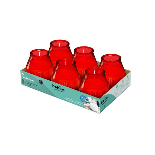 Bolsius professionale rosso crepuscolo ø99x104 mm 70 ore (6 pezzi)