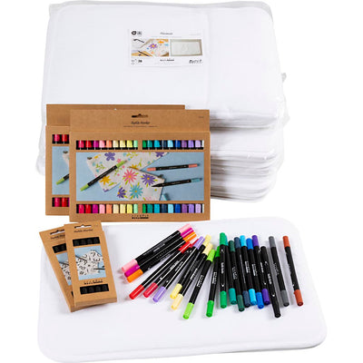 Set gruppo aziendale Creativ dipingi le tue tovagliette, misura 30x45 cm, larghezza tratto 2,3 + 3,6 mm, vari colori, 30 pezzi 1 scatola