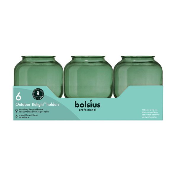 Bolsius portariaccendi professionale sfera verde oliva ø74x87 mm (6 pezzi)
