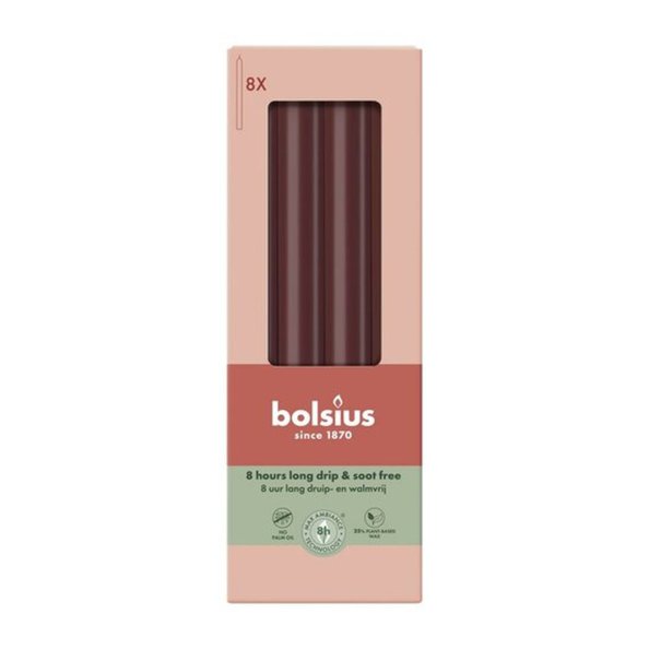 Bolsius dinner candle rustic ø270 23 velvet red (8x 8 pieces)