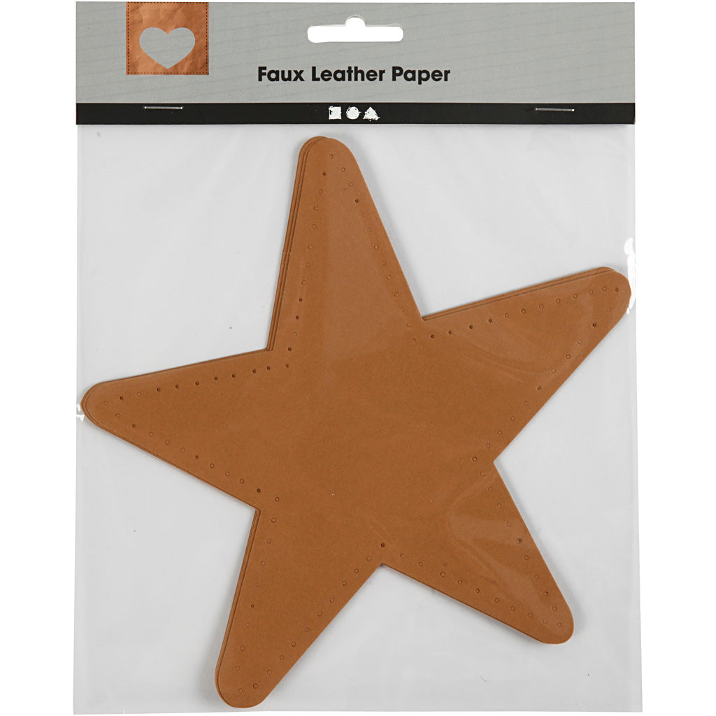Creativ company star, d 17 cm, 350 gr, natural, 4 pieces 1 box
