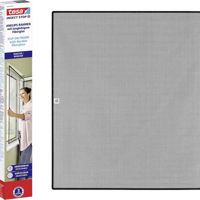 Tesa 1075234 - Telaio a clip per zanzariera ferma insetti 1m x 1,20m | 1 pz