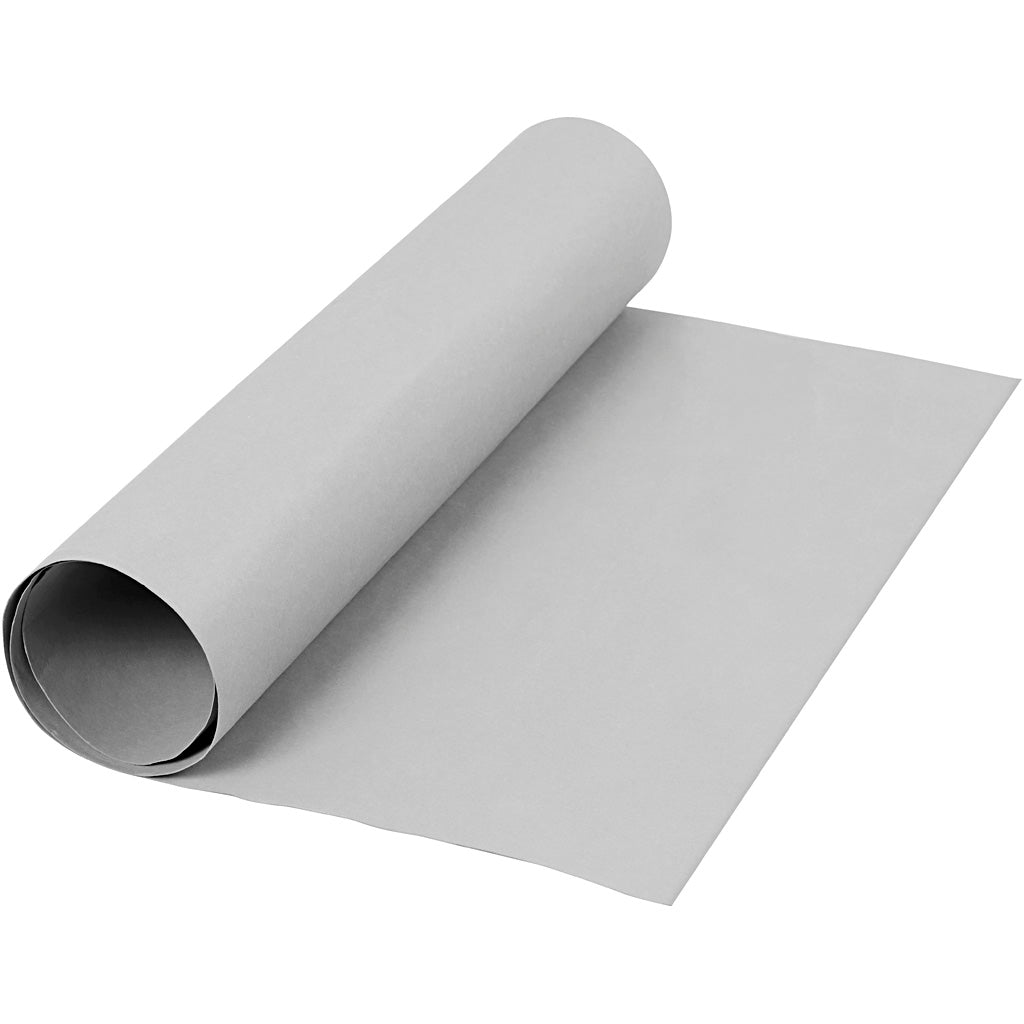 Creativ company papel imitación piel, ancho: 50 cm, monocolor, 350 gr, gris, 1 m 1 rollo