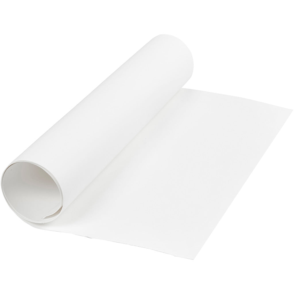 Creativ company papel imitación piel, ancho: 50 cm, monocolor, 350 gr, blanco, 1 m 1 rollo